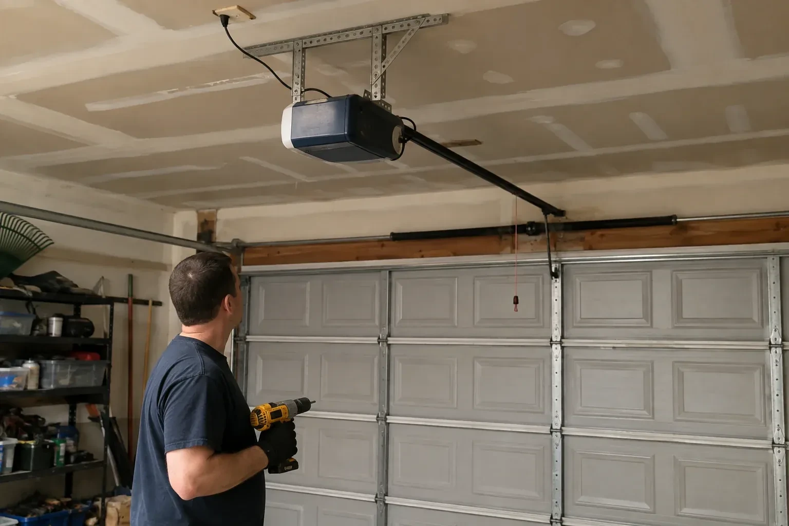 Illustrative garage doors scene; not an actual job — Chain-Drive Opener Repair, Toronto