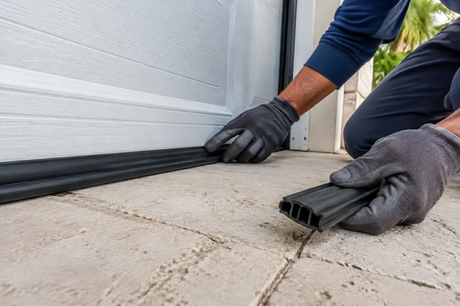 Illustrative garage doors scene; not an actual job — Garage Door Bottom Seal Replacement, Toronto