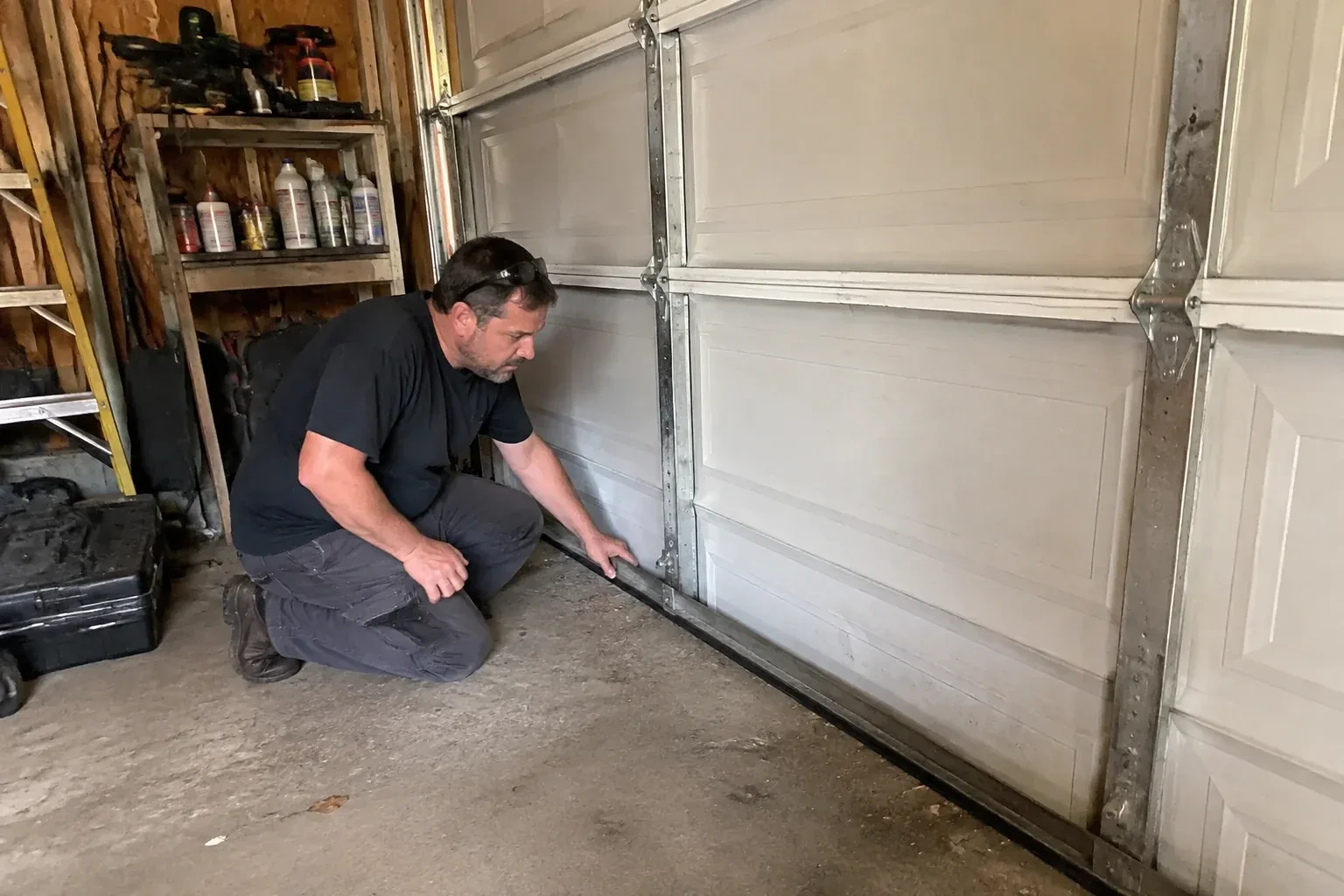 Illustrative garage doors scene; not an actual job — Garage Door Roller Replacement, Toronto